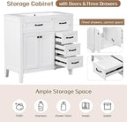 Favfurish 36" Bathroom Vanity with Sink Combo,Bathroom Vanity Cabinet with Two Soft-Closing Doors and Four Drawers,Free Stading Vanities w/Modern Design,for Bathroom,Easy Assembly,White
