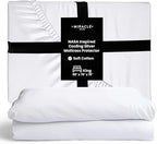 Miracle Made Mattress Protector – Silver-Infused Cotton Fabric – Water-Resistant, Thermoregulating Cover for Sensitive Skin – Compatible with 3-Temperature Zone Comforter, King, White