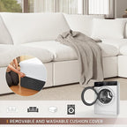 Oversize Cloud Modular Sectional Sofa,110.8" L Shape 3 Seaters with Chaise Down Filled Comfort Sofa Detachable Couch Cushion Covers for Living Room,White