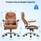 Big and Tall Office Chair with 5D Arms, 600lbs Fabric & PU Leather Heavy Duty Desk Chair, Adjustable Lumbar Support & Height, Tilt Function, High Back Ergonomic Executive Computer Chair