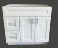 White Shaker Single-sink Bathroom Vanity Base Cabinet 36" Wide x 21" Deep WS-V3621D