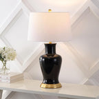 JONATHAN Y JYL4026F Julian 29" Traditional Classic Ceramic Urn LED Table Lamp, Black for Bedroom, Living Room, Kitchen, Home Office, Kids Room