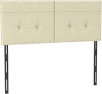 Upholstered King Size Headboard, Headboard King with Sturdy Metal Legs, Tufted Upholstery Design Bed Headboards with Adjustable Width & Height (Linen)