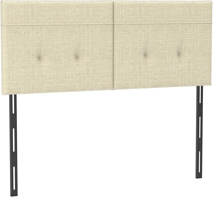 Upholstered King Size Headboard, Headboard King with Sturdy Metal Legs, Tufted Upholstery Design Bed Headboards with Adjustable Width & Height (Linen)