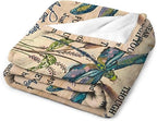 Dragonfly Blanket Memorial Sympathy Gifts for Girls Women Loved One I Never Left You Throw Blanket for Kids Adults Soft Warm Cozy Fleece Blanket for Couch Sofa Bed 40"x50"
