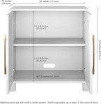 Henn&Hart 28" Wooden Accent Cabinet, Modern Sideboard Buffet Cabinet with 2 Doors and an Adjustable Shelf for Living Room, Dining Room, Bedroom or Entryway, White