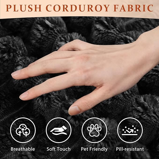 114" Cloud Boneless Sectional Couches for Living Room, Modular Sectional Sofa with Cup Holder, Cozy Fluffy L Shaped Deep Seat Boneless Couch with Storage Pocket, No Assembly Required, Black