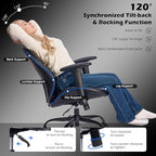 BEWISHOME Home Office Desk Chair, Black Leather Executive Chair with Adjustable Armrests, Computer Chair with Lumbar Support, 360° Swivel Ergonomic Rolling Chair for Adults, Up to 320lbs，BBY02B