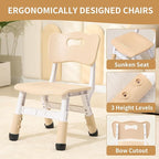 Toddler Table and 2 Chairs, Height-Adjustable Kids Table and Chairs Set, 31.5''L x 23.6''W Children Activity Table for Boys and Girls Aged 3-8