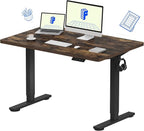 FLEXISPOT Electric Height Adjustable Standing Desk Heavy Duty Steel Stand Up Desk Frame w/Memory Controller (Black Frame + 48 in Rustic Top 2 Packages, 2 Packages)