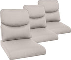 Outdoor Chair Cushion Set of 3, Waterproof Outdoor Seat Cushions 25x22, Patio Chair Cushions for Outdoor Furniture, Couch Cushion Replacement, Include 3 Back & 3 Seat Cushions, Smile/Beige