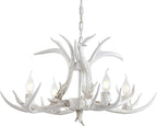 JONATHAN Y JYL6301B Eldora 26" Adjustable Resin Antler 4-Light LED Chandelier, Glam, Rustic,Cottage,Transitional, Dimmable Dining Room, Living Room, Kitchen, Foyer, Bedroom, White