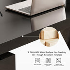 homary 70.9" Modern L-Shape Executive Desk, Home Office Desk with Drawers & Cabinet Modern Computer Desk for Home Business Furniture, Black, Right Hand