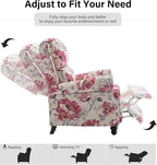 Recliner Chair, Modern Pushback Armchair with Adjustable Backrest & Footrest for Bedroom, Living Room (Pattern Floral,Set of 1)