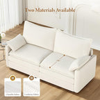 Vesgantti 74" Loveseat Sofa for Living Room, Comfy Cloud Couch Deep Seat Chenille Modern 2 Seater Small Sofa with Armrest Pillow, Easy Assembly for Small Spaces, Snow White