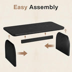 Tribesigns Farmhouse Coffee Table for Living Room, 47-Inch Mid-Century Rectangular Center Table with Rounded Corners, Modern Low Large Cocktail Tea Furniture, Easy Assembly (Black)