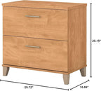 Bush Furniture 2 Drawer Lateral File Cabinet, Letter and Legal-Size Document Storage for Home or Professional Office, Somerset Collection, Maple Cross