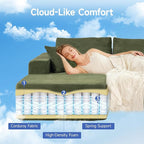 2025 New 108" Cloud Couch Sectional, Modular Sectional Sofa with L-Shaped Chaise, Deep Seat Sectional Modular Couch for Living Room, No Assembly Required (Green, Left Facing Chaise)