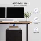 FLEXISPOT L Shaped Standing Desk, 63 x 47 Inch Electric Height Adjustable Corner Desk, Sit Stand Computer Workstation, Preset Controller, Home Office, Black Frame with Rustic Brown Top