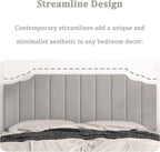 King Size Headboard Only, Velvet Wall Mounted Headboard King for Adjustable Bed Modern Upholstered Head Board Easy Assembly, Gray