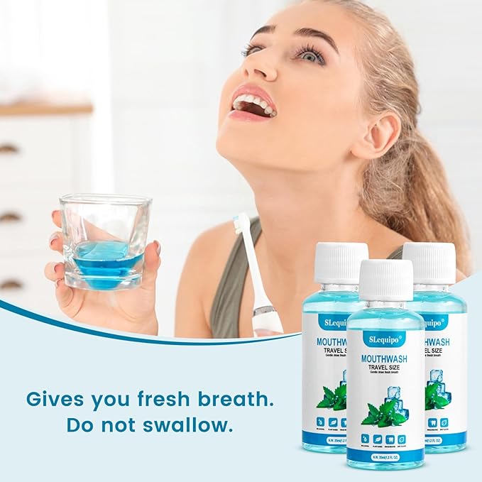 200 Travel Size Mouthwash Bulk Mini Fresh Mint Portable Mouthwash Individual 1.2oz/35ml Bottles for Travel Toiletry Kits
