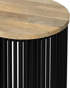 SIMPLIHOME Demy 20 inch Wide Tall Side Table in Natural Solid Mango Wood/Black Metal, Slim Round Accent Table for Living Room, Bedroom, or Entryway, Industrial Style Assembled