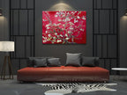 Wieco Art Extra Large Red Almond Blossom Tree Vincent Van Gogh Paintings Reproduction Canvas Prints Wall Art for Home Decor and Wall Decor Classical Flowers Pictures Artwork