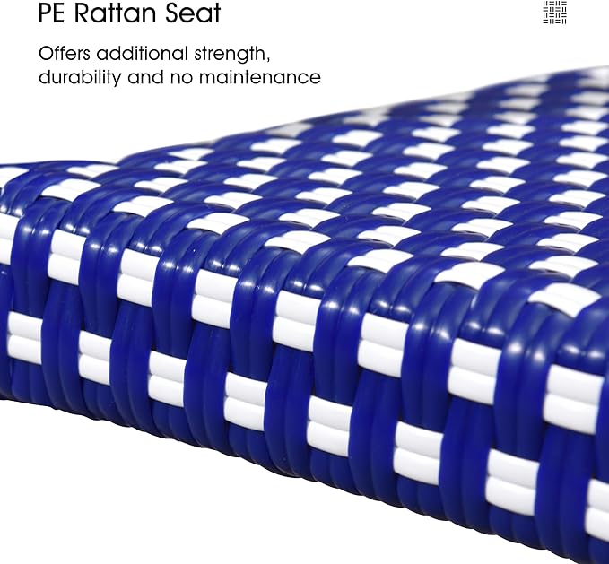 PURPLE LEAF 7 Pieces Outdoor Dining Set Patio Furniture Set with Large Aluminum Table and French Bistro Chairs for Garden Backyard Deep Blue Patio Dining Set