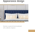 AGARTT Upholstered Platform Bed Frame Full Size with Headboard and Footboard/Wooden Slats Support/No Box Spring Needed/Easy Assembly,Blue Velvet