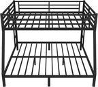 Bellemave Queen Over King Bunk Bed for Adults, Queen Over King Bunk Beds Frame with 2 Side Ladder and Full Length Guardrail, Easy Assemble Bunkbeds, Noise Reduced, Mattress Not Included, Black