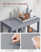 VASAGLE Floor Storage Cabinet, Freestanding Storage Unit with Double Shutter Doors and Adjustable Shelf, for Living Room, Bathroom, Entryway, Kitchen, Dove Gray UBBC040G02