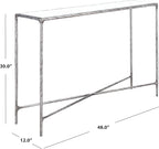 SAFAVIEH Couture Home Collection Jessa Silver Metal/Tempered Glass Top Entryway Living Room Rectangle Console Table (Fully Assembled)
