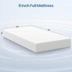Yaheetech 8 Inch Full Size Mattress 3 Foam Layer Cooling Gel Memory Foam Mattresses, Green Tea for Fresher Sleep, Medium Firm, No Fiberglass, CertiPUR-US Certified, Full Mattress in a Box