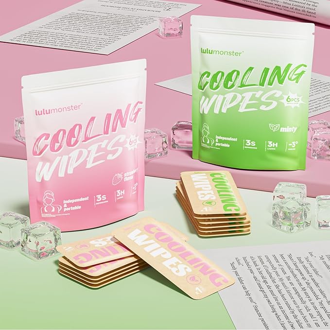 Cooling Body Wipes, Individually Wrapped Biodegradable Shower Wipes, Cooling Towels for the Gym, Workout, Hiking, Travel, and Sport, Oversized and Extra-Thick (12, Strawberry)