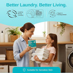 Laundry Detergent Sheets - Unscented, Hypoallergenic, Plant-Based Travel Laundry Sheets with Coconut & Soapberry Extract, Colors & Whites, 50 Pack