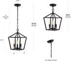 JONATHAN Y JYL7601A Pagoda Lantern Dimmable Adjustable Metal LED Pendant Classic Traditional Farmhouse Dining Room Living Room Kitchen Foyer Bedroom Hallway, 10 in, Oil Rubbed Bronze