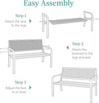 Best Choice Products Outdoor Bench 2-Person Metal Steel Benches Furniture for Garden, Patio, Porch, Entryway w/Geometric Backrest, 790lb Capacity - Lime Green