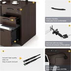 67'' U Shaped Bow Front Executive Desk with 2 Storage File Cabinets