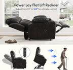 FLEXISPOT XL31-XL Oversized Power Lift Recliner Chair for Elderly, 27.4" Extra Wide Lay Flat Lift Chair with Massage & Heat, Dual Motor Electric Reclining Sofa for Big and Tall(Oversized, Charcoal)