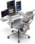 Newtral Ergonomic Mesh Office Chair with Footrest,Laptop Desk, Adaptive Lumbar Support, High Back Desk Computer Chair with Soft 4D Armrest,Adjustable Headrest,136°Tilt Function for Home & Office