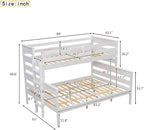 Upgraded Version Thicken Solid Wood Twin XL Over Queen Bunk Bed, Stronger Queen Size Bunk Bed Frame, Convertible into 2 Beds for Adult, Easy to Assemble (White,Twin XL Over Queen)