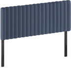 Furinno Roanne Upholstered Tufted Headboard, Queen, Denim