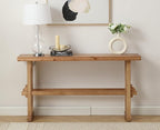 chairus 59" Long Console Table Farmhouse Narrow Sofa Table with Crossbar Solid Wood Entryway Table for Living Room/Hallway/Entrance, Natural