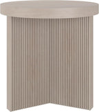 Henn&Hart 22" Fluted Scandinavian Round End Table, Ribbed Side Table, Nightstand for Living Room, Office, Family Room, or Bedroom, Alder White
