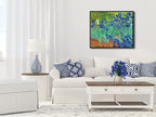 Wieco Art Black Framed Wall Art Irises by Van Gogh Famous Flowers Oil Paintings Reproduction Canvas Prints Modern Canvas Prints Artwork Pictures on Canvas Wall Art for Wall Decor