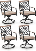 Sophia & William Outdoor Swivel Metal Chairs Set of 4, Patio Dining Chairs with Cushions, Strong Capacity Furniture Set for Garden Backyard Support 300lbs