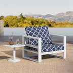 Outdoor Cushion Set for Patio Furniture Deep Seat Chair Cushions Weather Resistant Sofa Chair Pad, 24.4x23.6 Inch, Blue Diamond