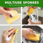 Natural Sponges for Dishes - Natural Dish Sponge, Palm Fiber Scrubbing Sponge with Non Scratch Biodegradable Sponges 12 Pack