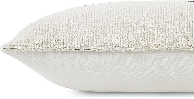 kate spade new york Wink Decorative Pillow, 14" x 20" Throw Pillow for Bed or Sofa, Textured Cotton and Polyester Blend Cover, White