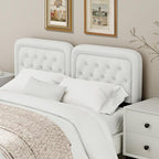 Tufted Upholstered Headboard Queen Size, Button Adjustable Height Queen Head Board Only, Sturdy and Durable Solid Wood with Nailhead Trim Headboards, Ideal for Bedroom, Dorm, Guest Room,Beige